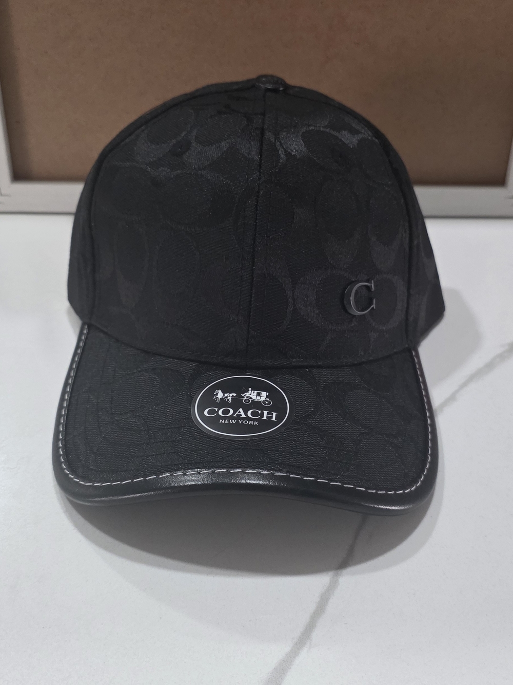 Coach Black Signature Canvas Cap
